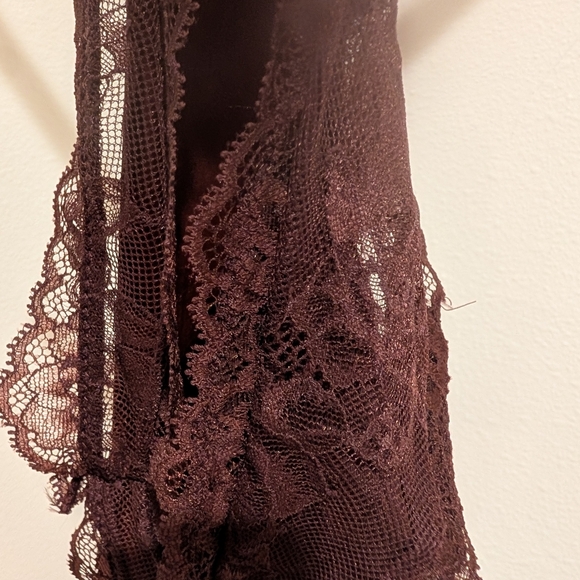 Victoria's Secret high-leg lacy thong pantie, chocolate brown, size L - NEW - Picture 6 of 7